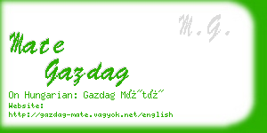 mate gazdag business card